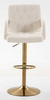 FOTEL HR8404W KREMOWY BARANEK ZŁOTA PODSTAWA