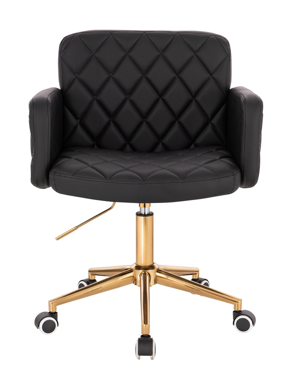FOTEL HR802K CZARNY ZŁOTA PODSTAWA