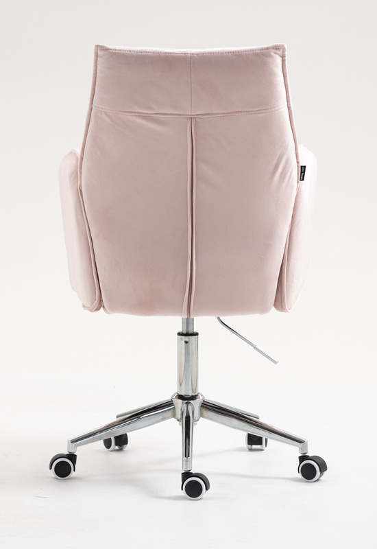 FOTEL HR280K PUDROWY RÓŻ WELUR CHROMOWANA PODSTAWA