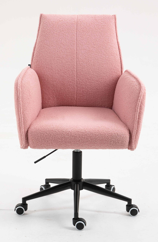 FOTEL HR280K PUDROWY RÓŻ BARANEK CZARNA PODSTAWA