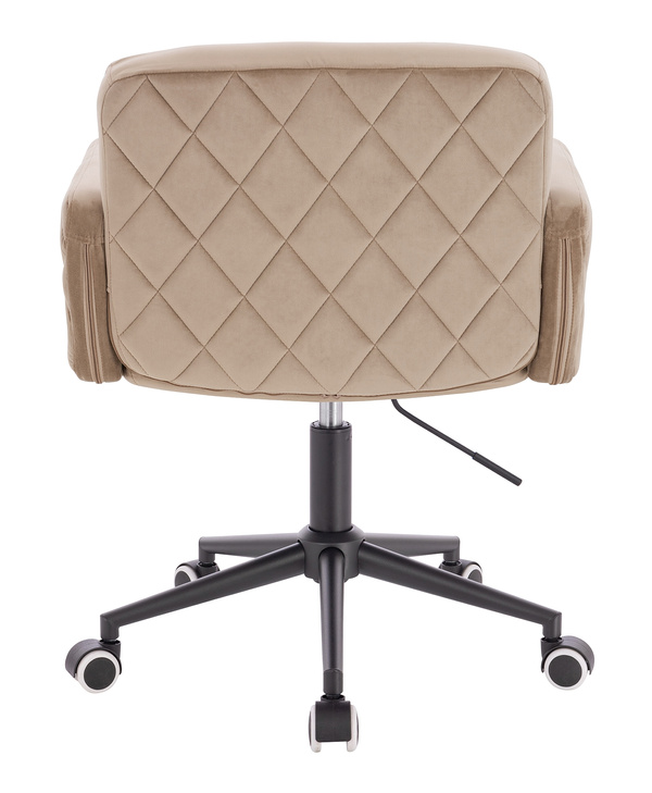 FOTEL HR802K LATTE WELUR CZARNA PODSTAWA