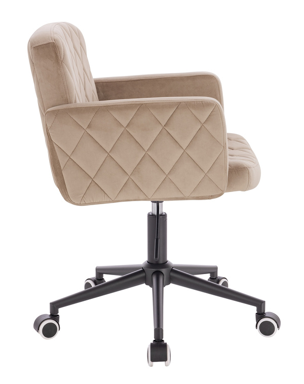 FOTEL HR802K LATTE WELUR CZARNA PODSTAWA