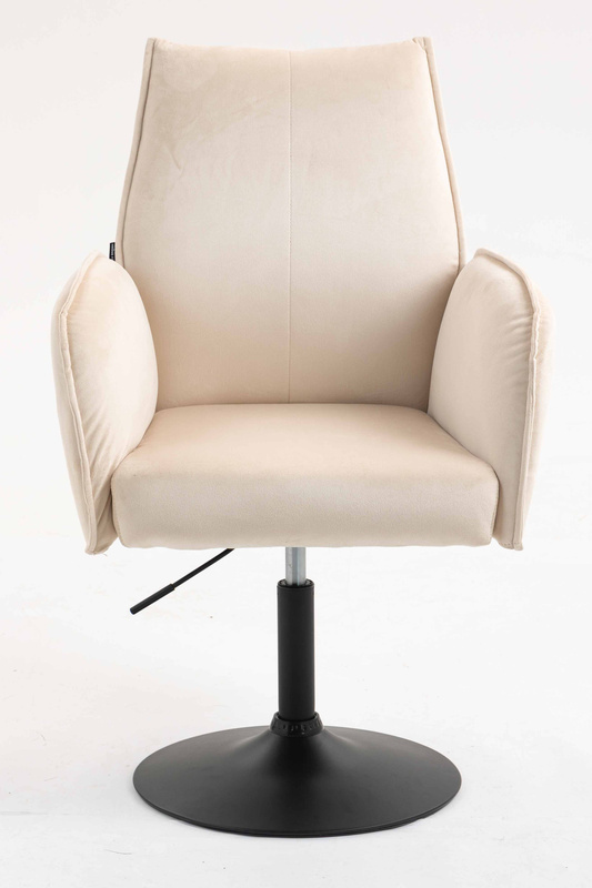FOTEL HR280N KREMOWY WELUR CZARNA PODSTAWA