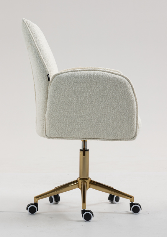 FOTEL HR280K KREMOWY BARANEK ZŁOTA PODSTAWA