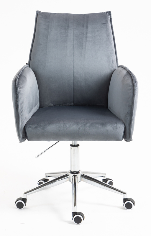 FOTEL HR280K GRAFITOWY WELUR CHROMOWANA PODSTAWA