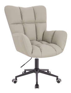 HOKER HR650K ECRU EKOSKÓRA PREMIUM SOFT CZARNA PODSTAWA