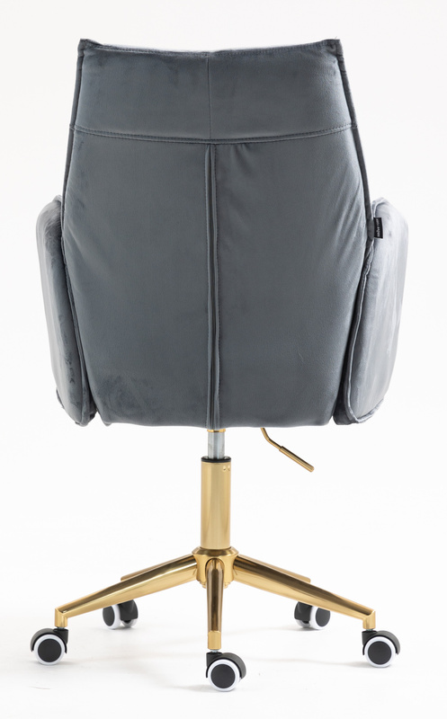 FOTEL HR280K GRAFITOWY WELUR ZŁOTA PODSTAWA