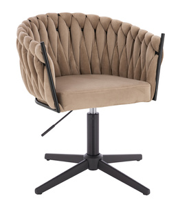 FOTEL HR750CROSS LATTE WELUR CZARNA PODSTAWA