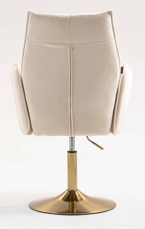 FOTEL HR280N KREMOWY WELUR ZŁOTA PODSTAWA