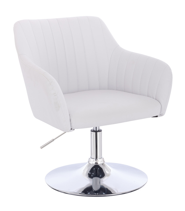 FOTEL HR190N BIAŁY CHROMOWANA PODSTAWA