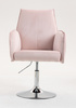FOTEL HR280N PUDROWY RÓŻ WELUR CHROMOWANA PODSTAWA