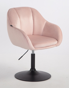 HOKER HR2055N PUDROWY RÓŻ WELUR CZARNA PODSTAWA