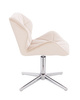 FOTEL HR111CROSS KREMOWY WELUR CHROMOWANA PODSTAWA