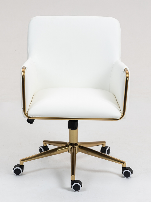 FOTEL HR4318K BIAŁY ZŁOTA PODSTAWA
