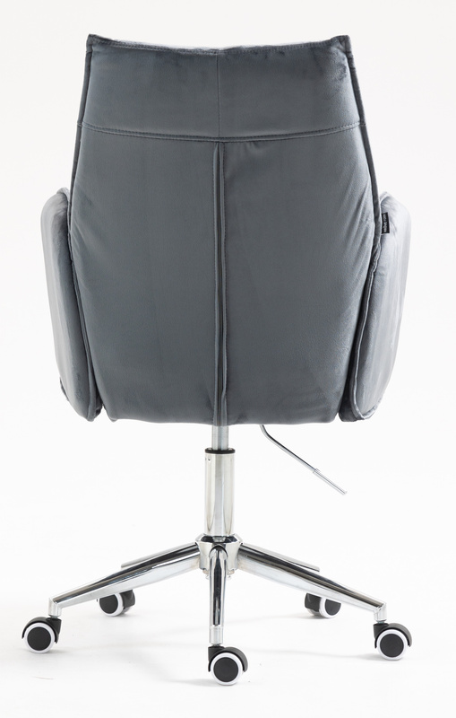 FOTEL HR280K GRAFITOWY WELUR CHROMOWANA PODSTAWA