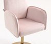 FOTEL HR280N PUDROWY RÓŻ WELUR ZŁOTA PODSTAWA