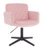 FOTEL HR802CROSS PUDROWY RÓŻ WELUR CZARNA PODSTAWA