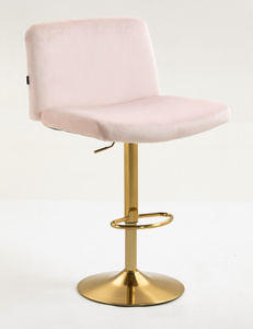 HOKER HR150W PUDROWY RÓŻ WELUR ZŁOTA PODSTAWA