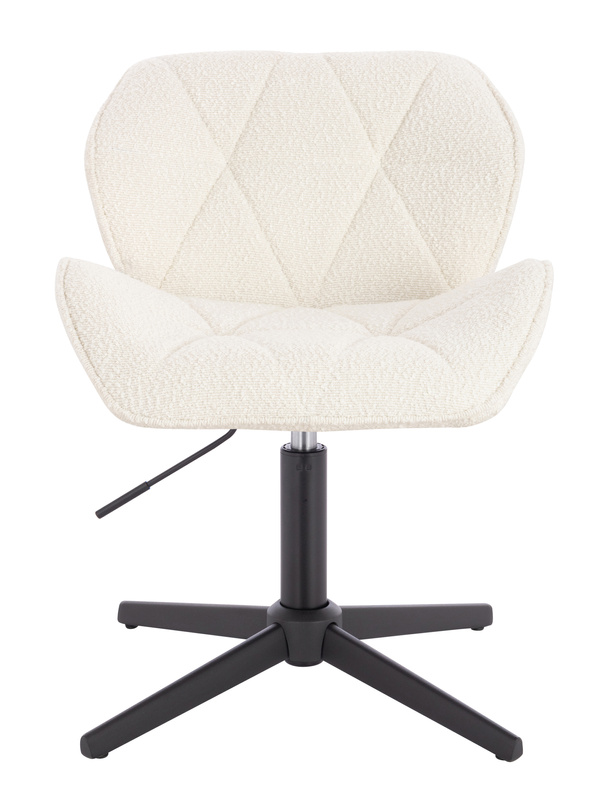 FOTEL HR111CROSS KREMOWY BARANEK CZARNA PODSTAWA