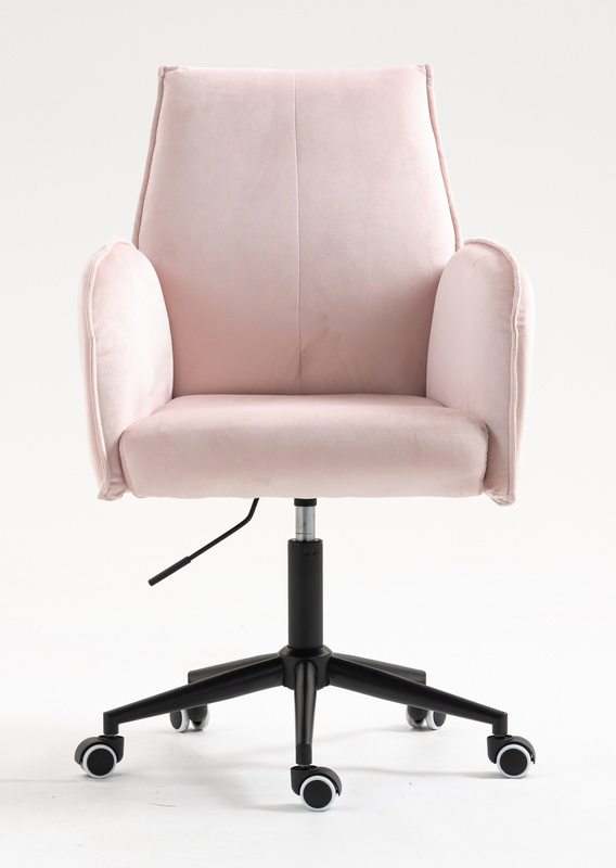 FOTEL HR280K PUDROWY RÓŻ WELUR CZARNA PODSTAWA