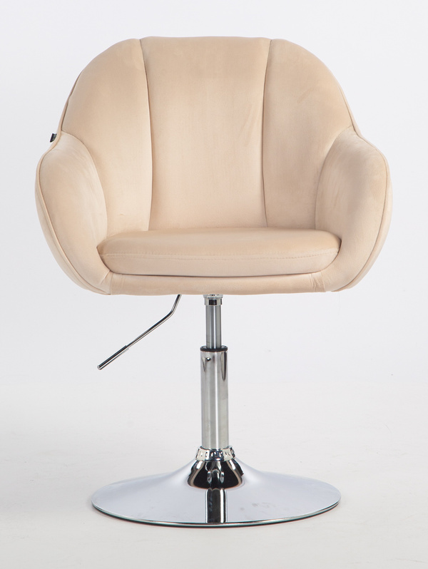 HOKER HR2055N KREMOWY WELUR CHROMOWANA PODSTAWA