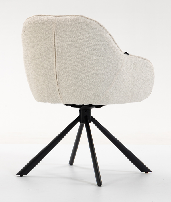 FOTEL HR2055 KREMOWY BARANEK CZARNY PAJĄK