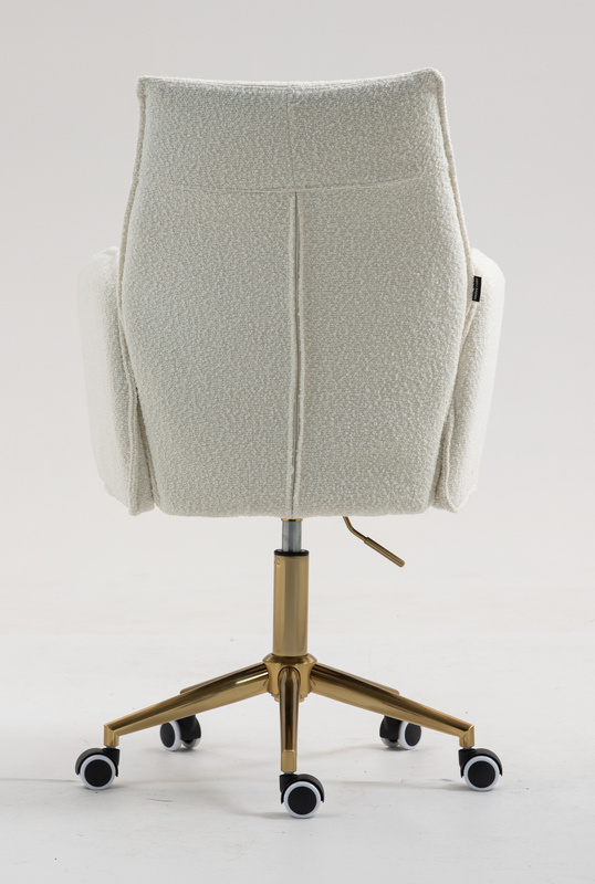 FOTEL HR280K KREMOWY BARANEK ZŁOTA PODSTAWA