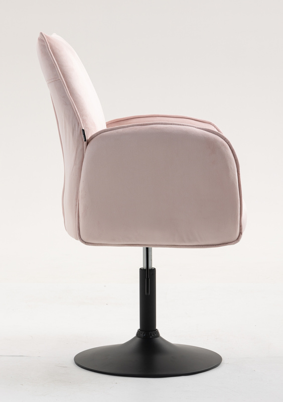 FOTEL HR280N PUDROWY RÓŻ WELUR CZARNA PODSTAWA