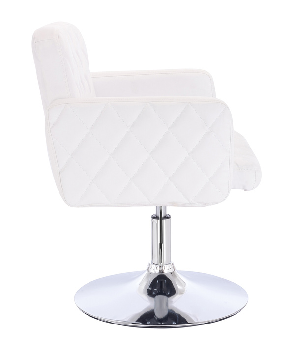 FOTEL HC802N BIAŁY CHROMOWANA PODSTAWA
