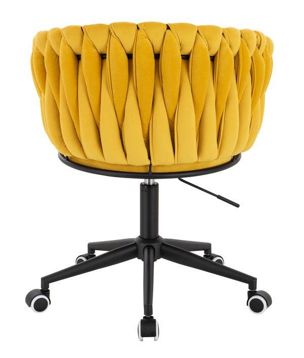 FOTEL HR750K ŻÓŁTY WELUR CZARNA PODSTAWA