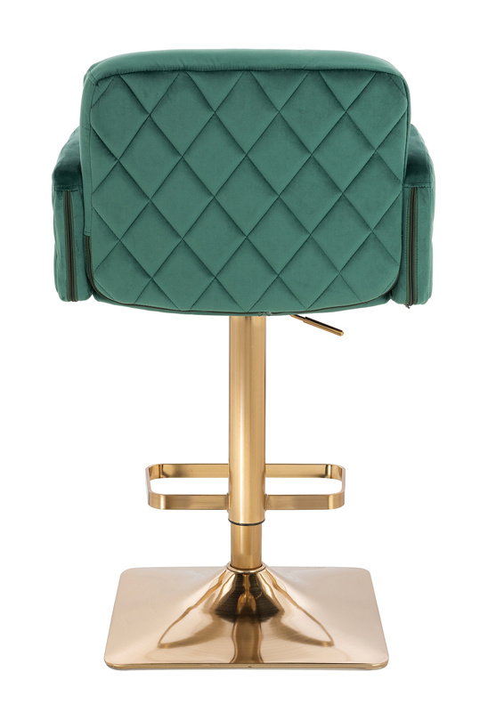FOTEL HR802KW BUTELKOWA ZIELEŃ WELUR ZŁOTA PODSTAWA