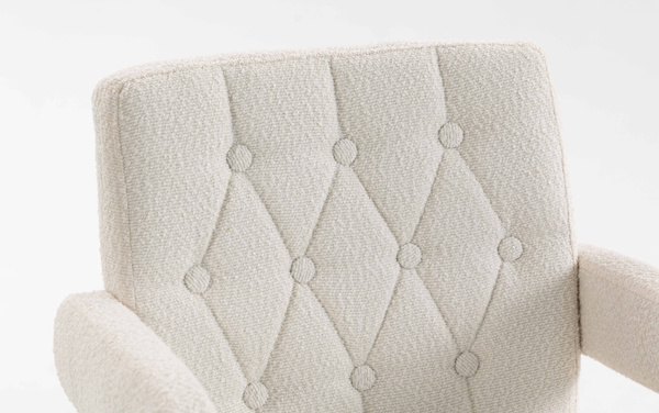 FOTEL HR8404KW KREMOWY BARANEK ZŁOTA PODSTAWA