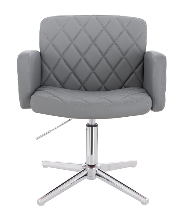 FOTEL HR802CROSS SZARY CHROMOWANA PODSTAWA