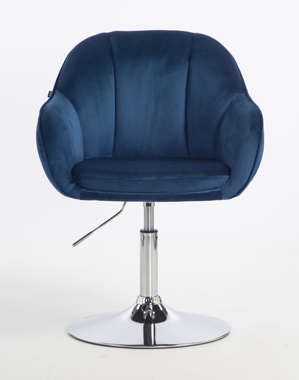 HOKER HR2055N CIEMNE MORZE WELUR CHROMOWANA PODSTAWA