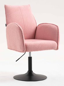 FOTEL HR280N PUDROWY RÓŻ BARANEK CZARNA PODSTAWA
