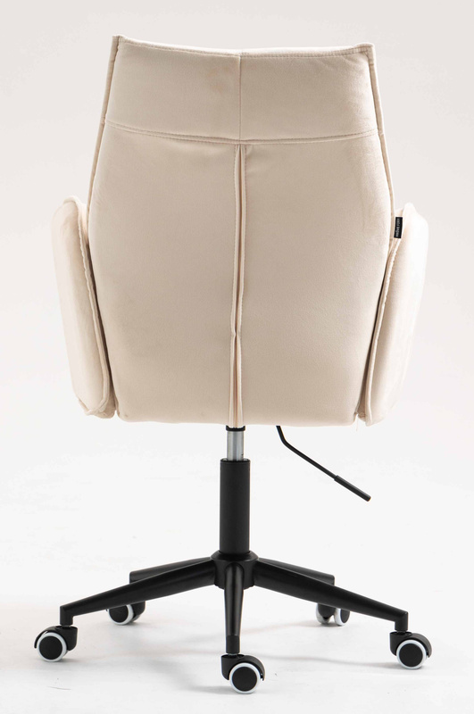 FOTEL HR280K KREMOWY WELUR CZARNA PODSTAWA