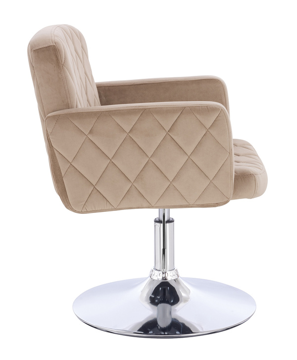 FOTEL HR802N LATTE WELUR CHROMOWANA PODSTAWA