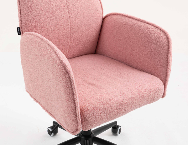 FOTEL HR280K PUDROWY RÓŻ BARANEK CZARNA PODSTAWA