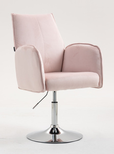 FOTEL HR280N PUDROWY RÓŻ WELUR CHROMOWANA PODSTAWA