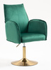 FOTEL HR280N BUTELKOWA ZIELEŃ WELUR ZŁOTA PODSTAWA