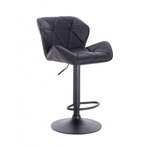FOTEL HR111W CZARNA SKÓRA PODSTAWA CZARNY MAT