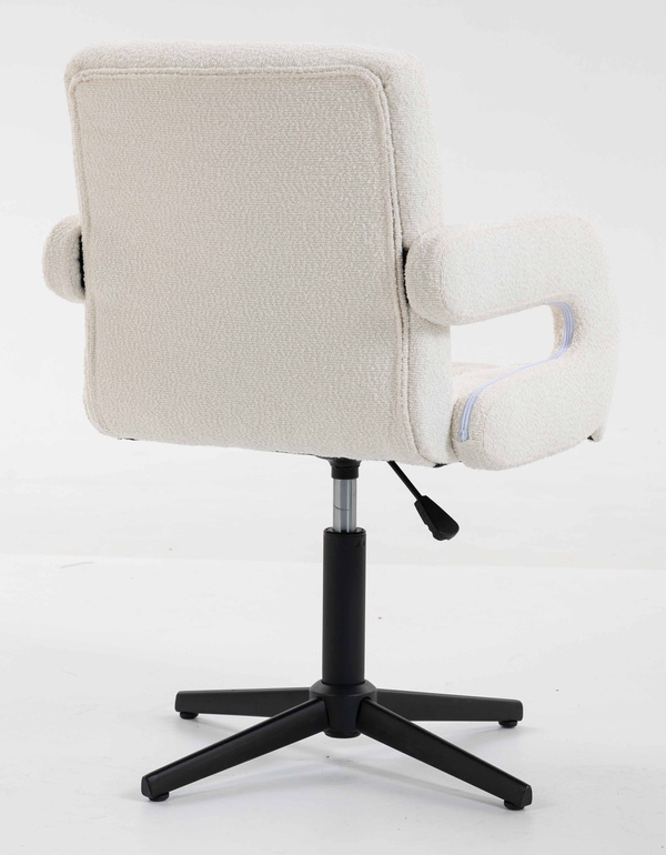 FOTEL HR8404CROSS KREMOWY BARANEK CZARNA PODSTAWA