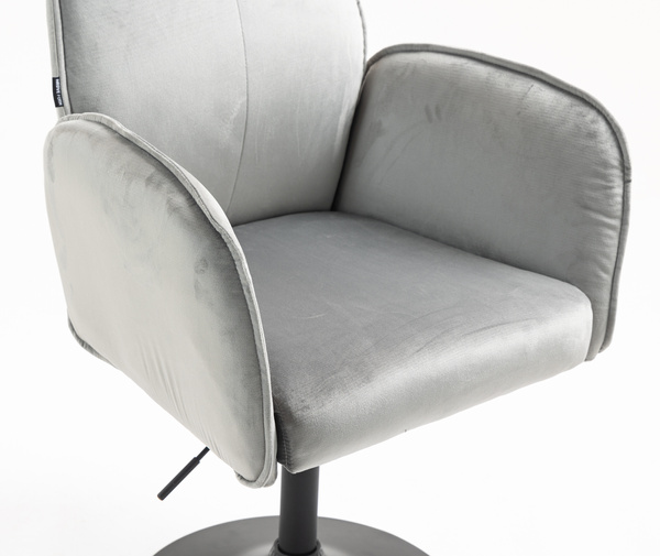 FOTEL HR280N STALOWY WELUR CZARNA PODSTAWA