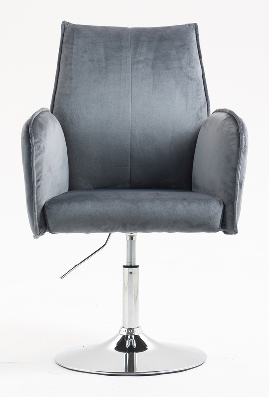 FOTEL HR280N GRAFITOWY WELUR CHROMOWANA PODSTAWA