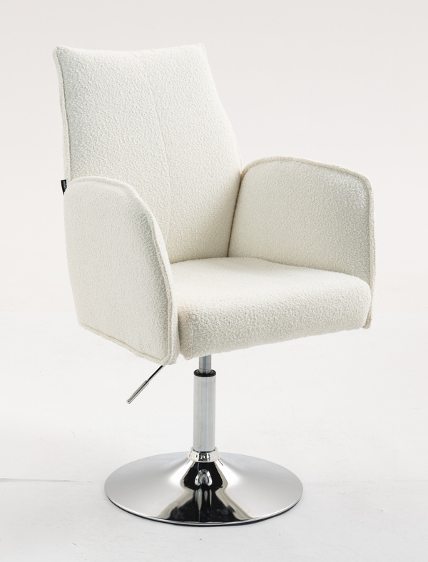 FOTEL HR280N KREMOWY BARANEK CHROMOWANA PODSTAWA