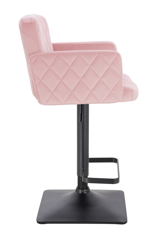 FOTEL HR802KW PUDROWY RÓŻ WELUR CZARNA PODSTAWA