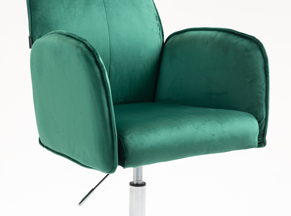 FOTEL HR280N BUTELKOWA ZIELEŃ WELUR CHROMOWANA PODSTAWA