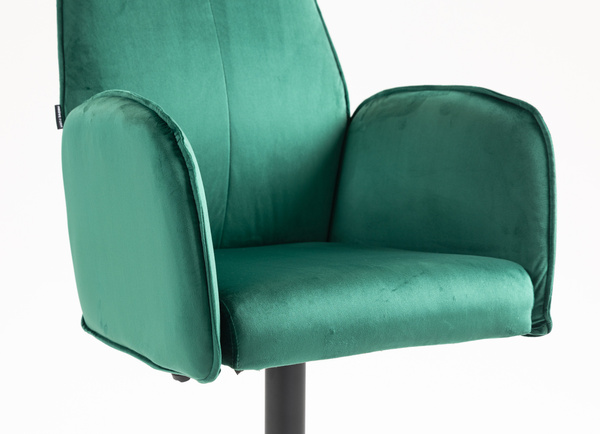 FOTEL HR280W BUTELKOWA ZIELEŃ WELUR CZARNA PODSTAWA