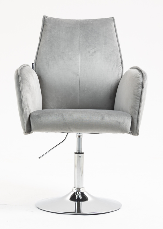 FOTEL HR280N STALOWY WELUR CHROMOWANA PODSTAWA