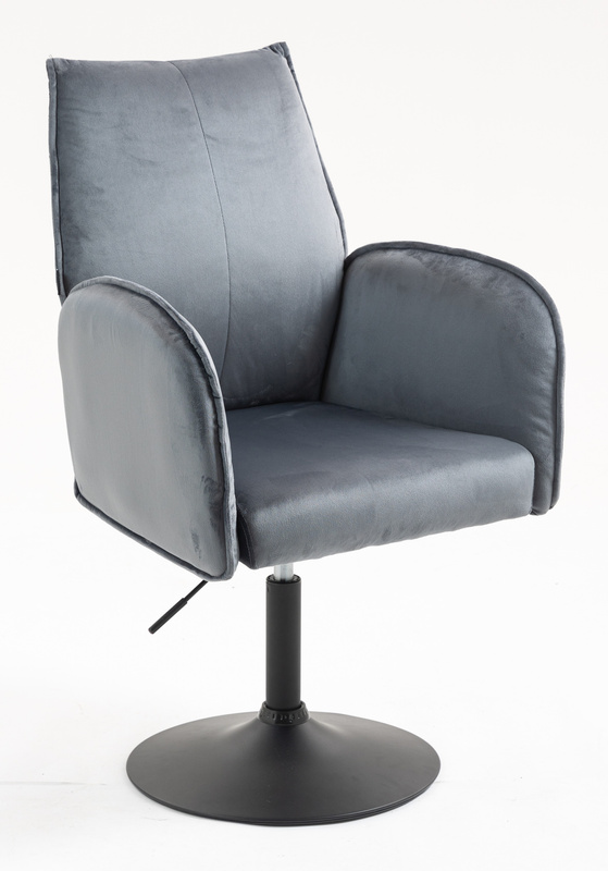 FOTEL HR280N GRAFITOWY WELUR CZARNA PODSTAWA